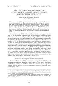 Eugenics / London School of Differential Psychology / Race and intelligence / Intelligence quotient / G factor / Theory of multiple intelligences / Social interpretations of race / Historical race concepts / Arthur Jensen / Intelligence / Education / Educational psychology