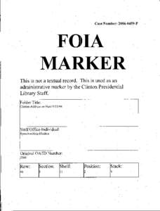 Case Number: [removed]:0F  FOIA ·.MARKER. \