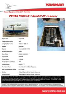 Power Equipment Pty Ltd - Australia  POWER PROFILE = Randell 35’ re-power Application