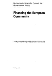 Netherlands Scientific Council for Government Policy Financing the European Community