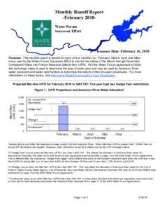 Monthly Runoff Report -February 2010Water Forum Successor Effort Issuance Date: February 16, 2010 Purpose: This monthly report is issued for each of four months (i.e., February, March, April, and May)
