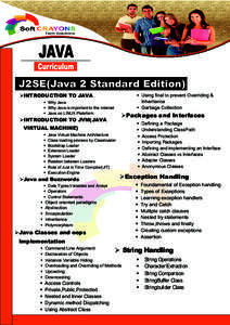 JAVA J2SE(Java 2 Standard Edition) Ø INTRODUCTION TO JAVA § Why Java