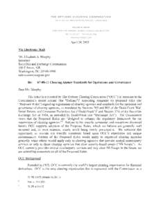 THE OPTIONS CLEARING CORPORATION ONE N WACKER DRIVE. SUITE 500. CHICAGO, ILLINOIS[removed]WILLIAM H. NAVIN EXECUTIVE ViCE PRESIDENT. GENERAL COUNSEL, AND SECRETARY TEL[removed]