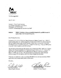 Via Electronic Mail July 27,201 1 Annette L. Vietti-Cook, Secretary U.S. Nuclear Regulatory Commission Washington, DC[removed]Attention: Rulemakings and kdjudications Staff