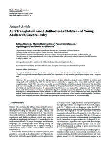 Anti-Transglutaminase 6 Antibodies in Children and Young Adults with Cerebral Palsy