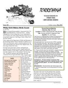 TORREYANA THE DOCENT NEWSLETTER FOR TORREY PINES STATE NATURAL RESERVE Issue 348