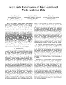 Large-Scale Factorization of Type-Constrained Multi-Relational Data Denis Krompaß Maximilian Nickel