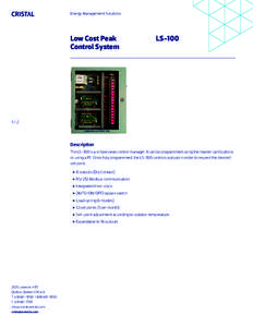Energy Management Solutions  Low Cost Peak Control System  LS-100