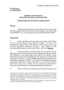LC Paper No. CB[removed])  For discussion on 9 March[removed]Legislative Council Panel on