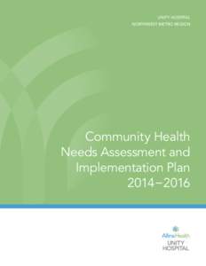 unity hospital northwest metro region Community Health Needs Assessment and Implementation Plan