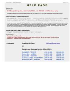 Province of Ontario - Ministry of Municipal Affairs[removed]:18 HELP PAGE IMPORTANT