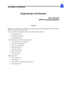 2016 SEAOC CONVENTION  Engineering in the Extreme Eric Lehmkuhl KPFF Consulting Engineers