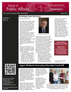 The School of Public Affairs Newsletter Volume 2 Issue 2 May 2013