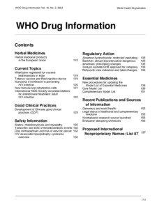 WHO Drug Information Vol. 16, No. 2, 2002  World Health Organization