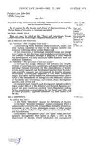 PUBLIC LAW[removed]—NOV. 17, 1988  Public Law[removed]100th Congress  102 STAT. 4073