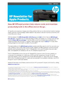 HP Newsletter for Apple Products