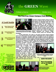 the GREEN Wave Volume 2, Issue 4 October[removed]The First Ever Green Campus Club Meeting