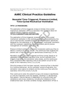 Neonatal Time-Triggered, Pressure-Limited, Time-Cycled Mechanical Ventilation