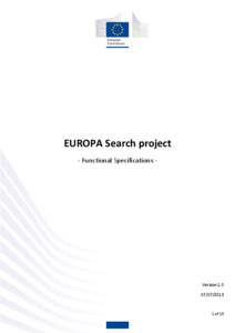 Europa Search - Functional Specifications