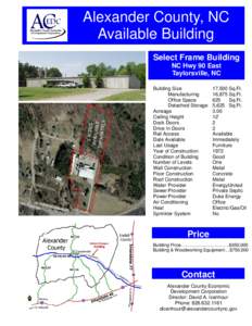 Alexander County, NC Available Building Select Frame Building 3 ACRES AVAILAB