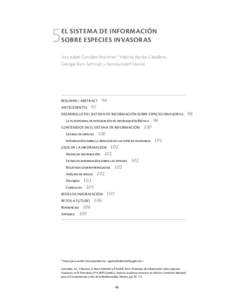 5  EL SISTEMA DE INFORMACIÓN SOBRE ESPECIES INVASORAS Ana Isabel González Martínez,* Yolanda Barrios Caballero, Georgia Born-Schmidt y Patricia Koleff Osorio