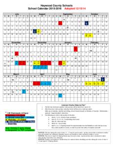 Haywood County Schools School CalendarAdoptedJuly S  M