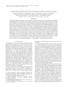 Submitted to ApJ on 16 March, 2004; Revised & accepted 11 June, 2004 Preprint typeset using LATEX style emulateapj v[removed]SEARCH FOR NANOSECOND OPTICAL PULSES FROM NEARBY SOLAR-TYPE STARS Andrew W. Howard1 , Paul Horo