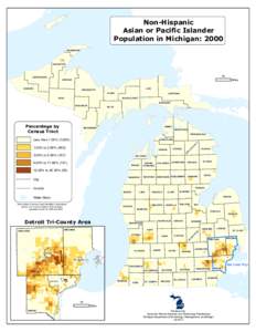 Non-Hispanic Asian or Pacific Islander Population in Michigan: 2000 KEWEENAW  HOUGHTON