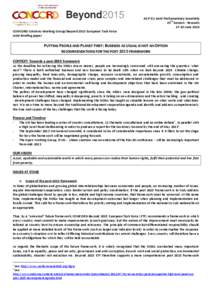 ACP-EU Joint Parliamentary Assembly th 25 Session - Brussels[removed]June 2013 CONCORD Cotonou Working Group/Beyond 2015 European Task Force Joint Briefing paper