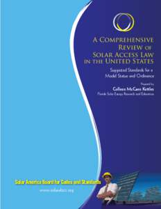 A Comprehensive Review of Solar Access Law in the United States Suggested Standards for a Model Statue and Ordinance