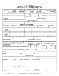 STATE OF ALASKA ALASKA OIL AND GAS CONSERVATION COMMISSION APPLICATION FOR SUNDRY APPROVALS 20 AAC[removed]Type of Request: