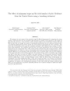 The effect of minimum wages on the total number of jobs: Evidence from the United States using a bunching estimator*   1mm