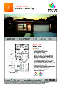 H1  Oakmont Estate Home and Land Package  $549,855