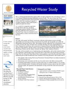Recycled Water Study FACT SHEET North City Water Reclamation Plant