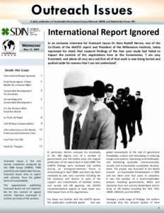Outreach Issues A daily publication of Sustainable Development Issues Network (SDIN) and Stakeholder Forum (SF) International Report Ignored WEDNESDAY May 13, 2009