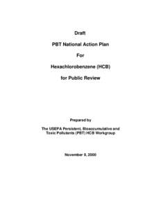 Draft PBT National Action Plan For Hexachlorobenzene (HCB) for Public Review