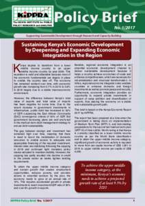 The KENYA INSTITUTE for PUBLIC POLICY RESEARCH and ANALYSIS NoSupporting Sustainable Development through Research and Capacity Building
