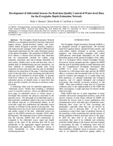 Development of Inferential Sensors for Real-time Quality Control of Water-level Data for the Everglades Depth Estimation Network Ruby C. Daamen1, Edwin Roehl, Jr.2 and Paul A. Conrads3 ___________________________________