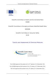 Toxicity and Assessment of Chemical Mixtures  Scientific Committee on Health and Environmental Risks SCHER  Scientific Committee on Emerging and Newly Identified Health Risks