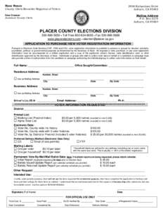 Ryan Ronco County Clerk-Recorder-Registrar of Voters 2956 Richardson Drive Auburn, CA 95603