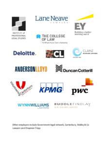 Other employers include Government legal network, Canterbury, Malley & Co Lawyers and Chapman Tripp 