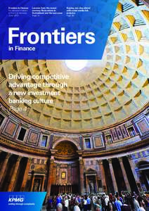 Frontiers in Finance For decision-makers in financial services JuneLessons from the recent