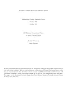 Oil Efficiency, Demand, and Prices: A Tale of Ups and Downs