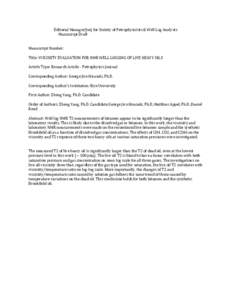 Editorial Manager(tm) for Society of Petrophysicists & Well Log Analysts Manuscript Draft Manuscript Number: Title: VISCOSITY EVALUATION FOR NMR WELL LOGGING OF LIVE HEAVY OILS Article Type: Research Article - Petrophysi