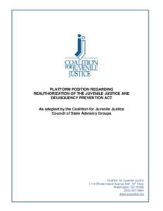 Law / Juvenile delinquency / Department of Juvenile Justice / Ethics / Justice / NISMART / Juvenile delinquency in the United States / Criminology / Office of Juvenile Justice and Delinquency Prevention / Juvenile Justice and Delinquency Prevention Act