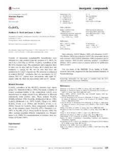 inorganic compounds Acta Crystallographica Section E Monoclinic, C2=c ˚ a = [removed]A