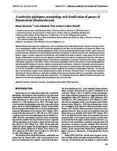 TAXON 59 (3) • June 2010: 809–828  Emadzade & al. • Phylogeny, morphology and classification of Ranunculeae