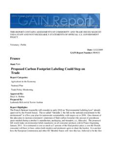 Low-carbon economy / Carbon footprint / Environmental issues with energy / Packaging and labeling / Life-cycle assessment / Carbon emission label / Food miles / Environment / Design / Sustainability