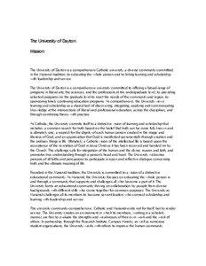 University of Dayton Mission Statement