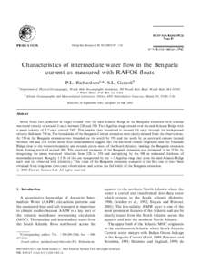 Deep-Sea Research II[removed]–118  Characteristics of intermediate water ﬂow in the Benguela current as measured with RAFOS ﬂoats P.L. Richardsona,*, S.L. Garzolib a